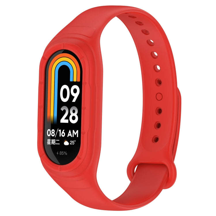 For Xiaomi Mi Band 8 Integrated Silicone Replacement Watch Band(Red)