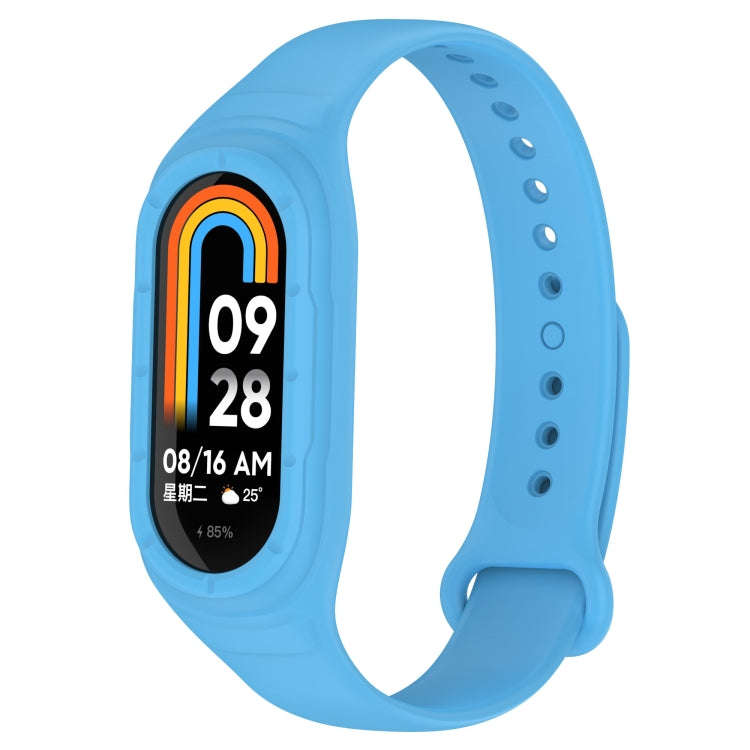 For Xiaomi Mi Band 8 Integrated Silicone Replacement Watch Band(Sky Blue)