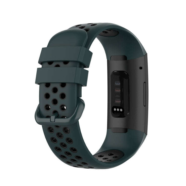 For Fitbit Charge 4 / Charge 3 / Charge 3 SE Watch Button Two Colors Silicone Replacement Strap W...