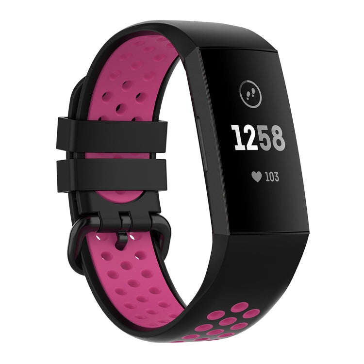 For Fitbit Charge 4 / Charge 3 / Charge 3 SE Watch Button Two Colors Silicone Replacement Strap W...
