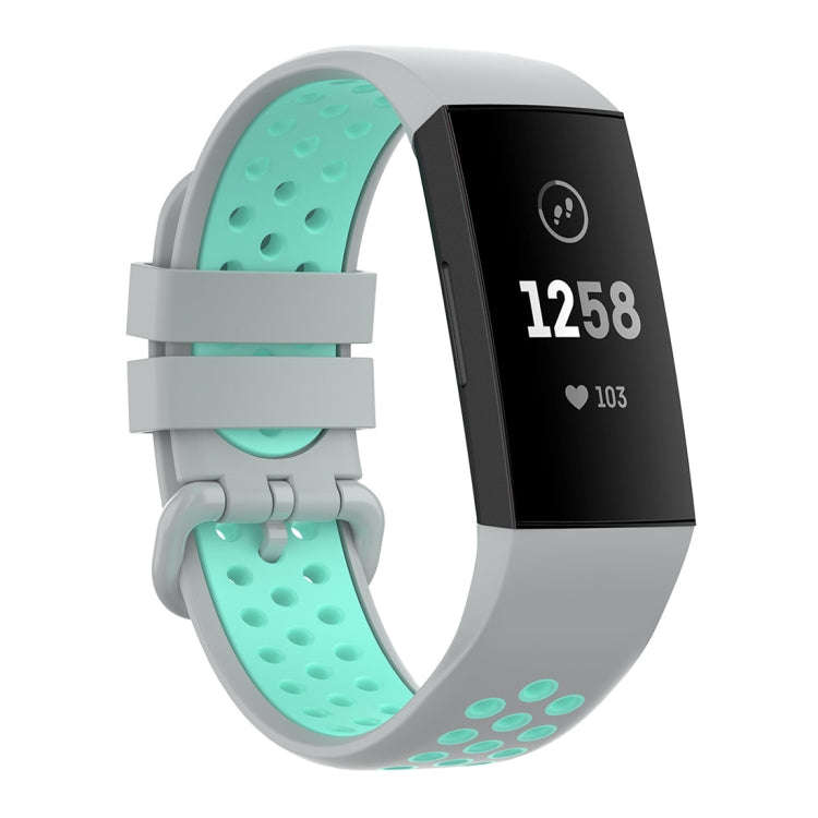 For Fitbit Charge 4 / Charge 3 / Charge 3 SE Watch Button Two Colors Silicone Replacement Strap W...