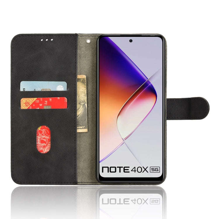 For Infinix Note 40X 5G Skin Feel Magnetic Flip Leather Phone Case(Black)