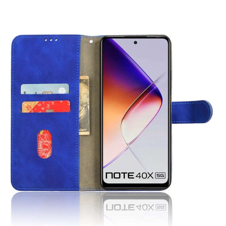 For Infinix Note 40X 5G Skin Feel Magnetic Flip Leather Phone Case(Blue)