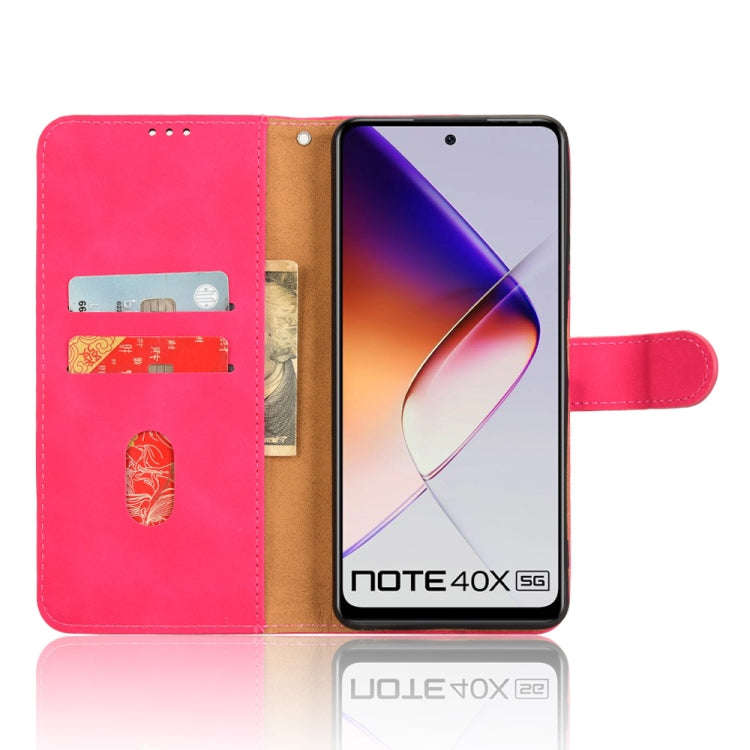For Infinix Note 40X 5G Skin Feel Magnetic Flip Leather Phone Case(Rose Red)
