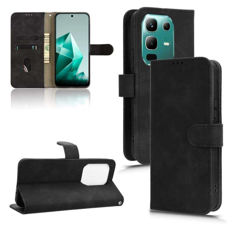 For Infinix Note 50x Skin Feel Magnetic Flip Leather Phone Case(Black)