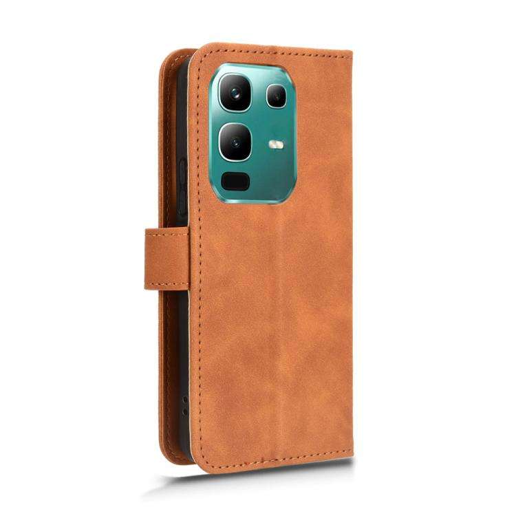 For Infinix Note 50x Skin Feel Magnetic Flip Leather Phone Case(Brown)
