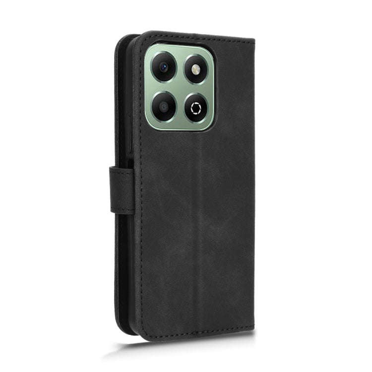For Honor X6b Skin Feel Magnetic Flip Leather Phone Case(Black)