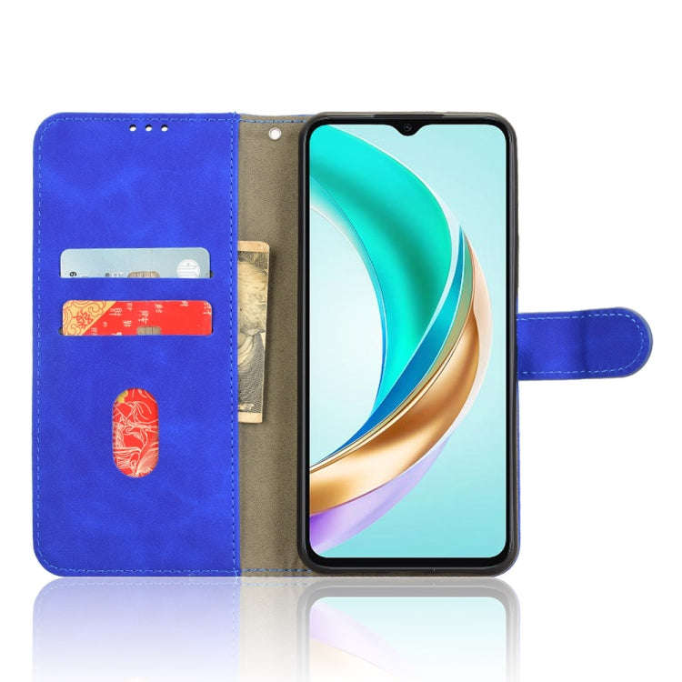For Honor X6b Skin Feel Magnetic Flip Leather Phone Case(Blue)