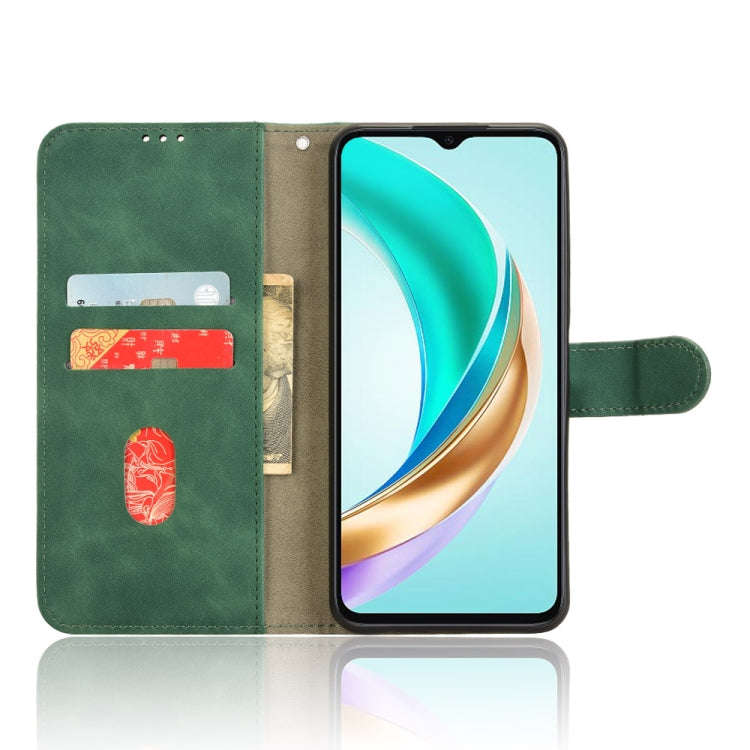 For Honor X6b Skin Feel Magnetic Flip Leather Phone Case(Green)