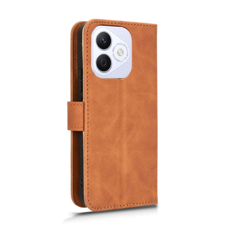 For Honor X60i 5G Skin Feel Magnetic Flip Leather Phone Case(Brown)