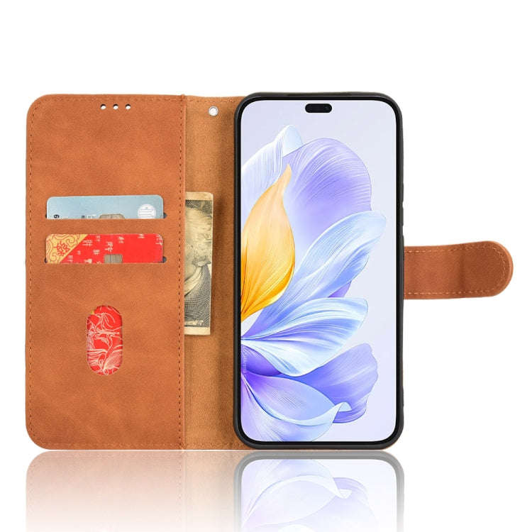 For Honor X60i 5G Skin Feel Magnetic Flip Leather Phone Case(Brown)