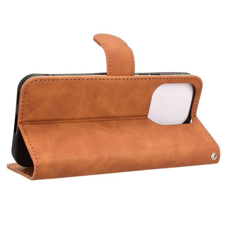 For Honor X60i 5G Skin Feel Magnetic Flip Leather Phone Case(Brown)
