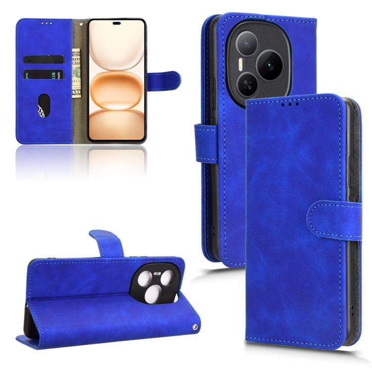For Honor Power 5G Skin Feel Magnetic Flip Leather Phone Case(Blue)