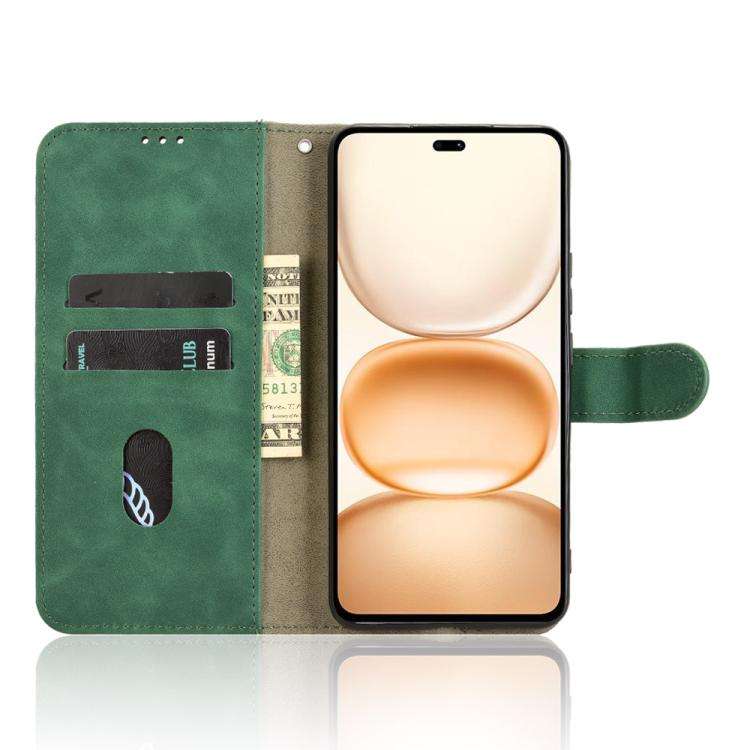 For Honor Power 5G Skin Feel Magnetic Flip Leather Phone Case(Green)