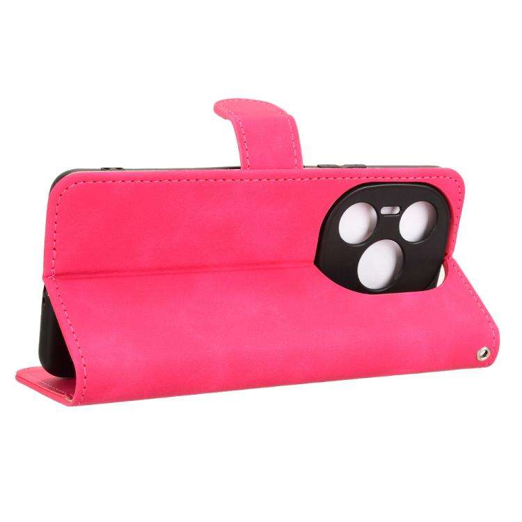 For Honor Power 5G Skin Feel Magnetic Flip Leather Phone Case(Rose Red)