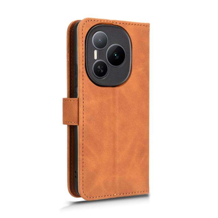 For Honor Power 5G Skin Feel Magnetic Flip Leather Phone Case(Brown)