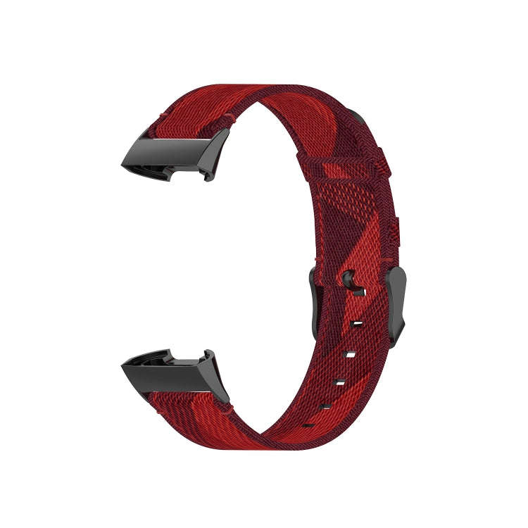 For Fitbit Charge 4 / Charge 3 / Charge 3 SE Stainless Steel Head Grain Nylon Denim Replacement S...