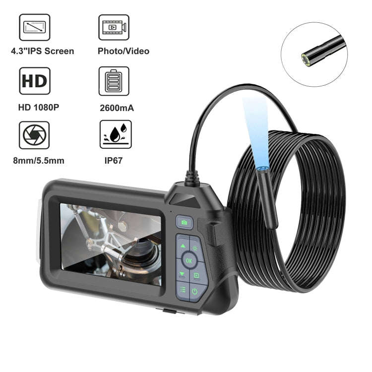 M60 4.3 inch Single Camera with Screen Endoscope, Length:10m(5.5mm)