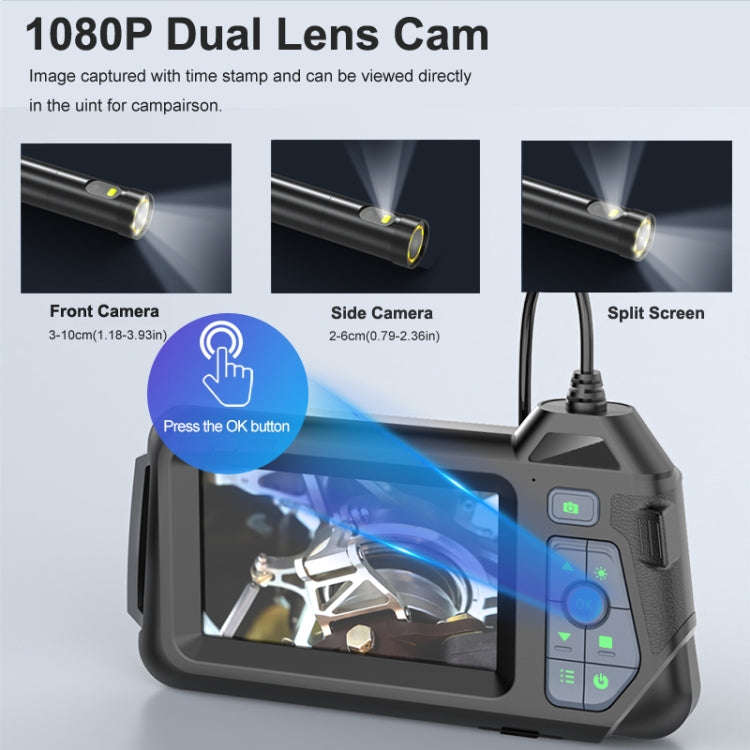 M60 4.3 inch Dual Camera with Screen Endoscope, Length:2m(5mm)
