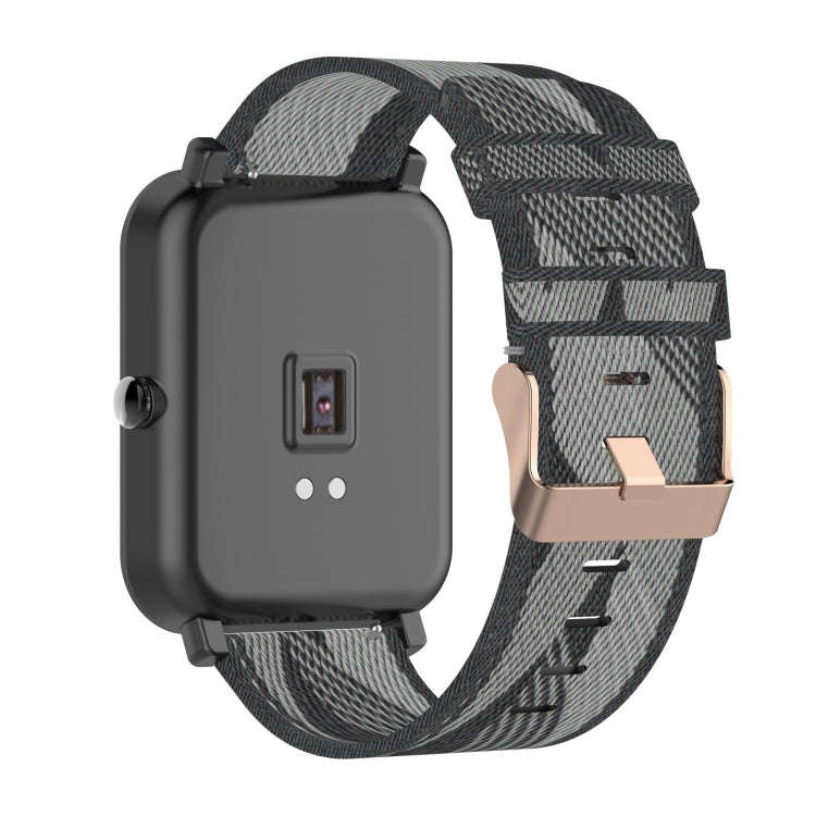 For Amazfit Bip Lite Version 1S / Bip S 20mm Nylon Denim Canvas Replacement Strap Watchband(Gray ...