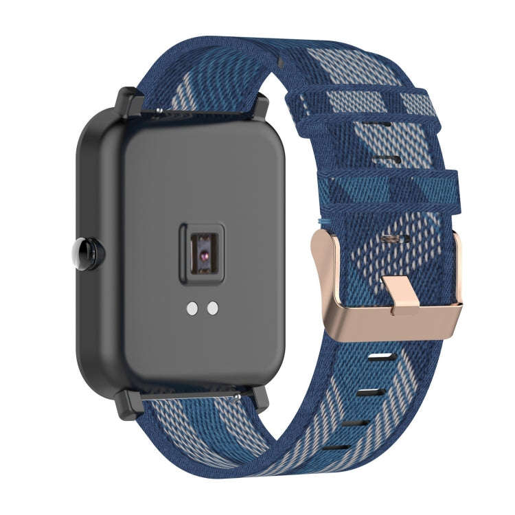 For Amazfit Bip Lite Version 1S / Bip S 20mm Nylon Denim Canvas Replacement Strap Watchband(Blue ...