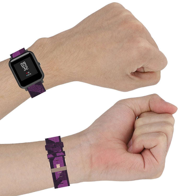 For Amazfit Bip Lite Version 1S / Bip S 20mm Nylon Denim Canvas Replacement Strap Watchband(Gray ...