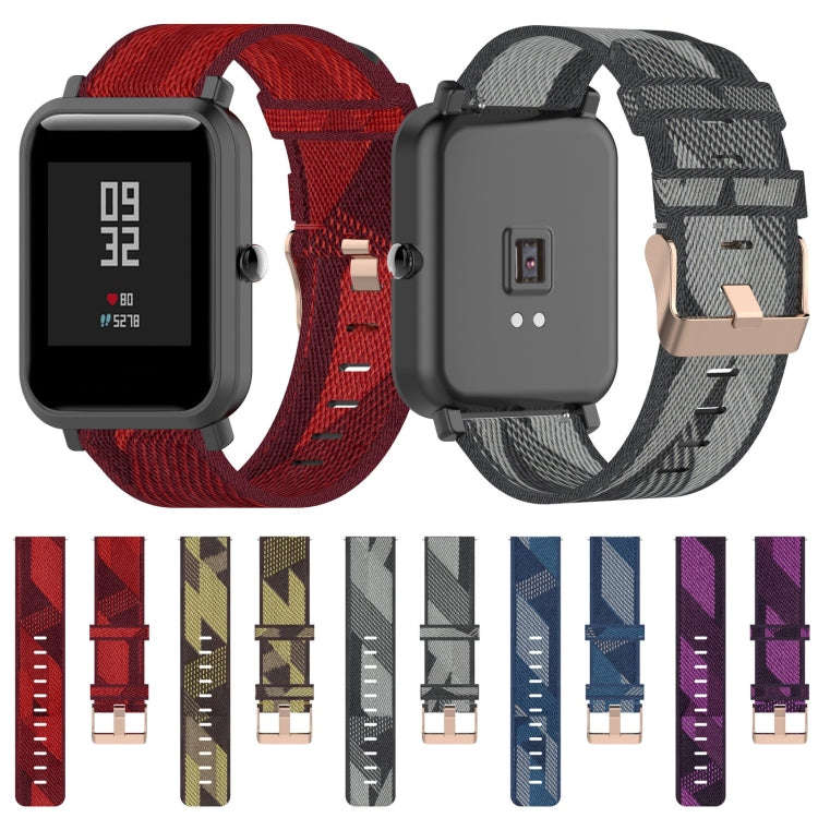 For Amazfit Bip Lite Version 1S / Bip S 20mm Nylon Denim Canvas Replacement Strap Watchband(Yello...