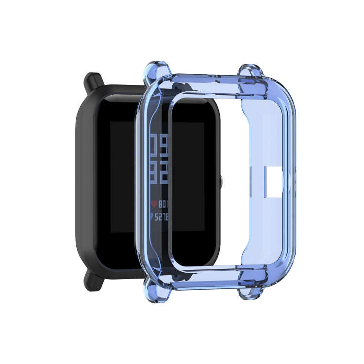 For Amazfit Bip Lite Version 1S / Bip S Transparent TPU Watch Protective Case(Transparent Blue)