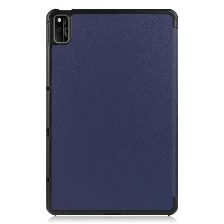 For Huawei MatePad 10.4 Custer Pattern Pure Color Tablet Horizontal Flip Leather Case with Three-...