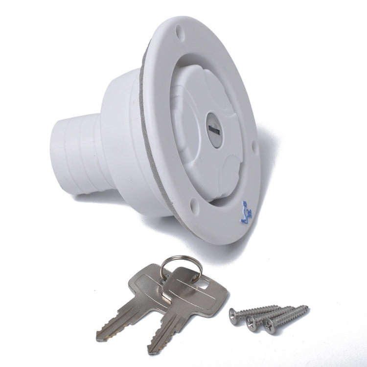 Locking Gravity Water Inlet Fill Dish Hatch Lock for RV Camper Trailer Cars(White)