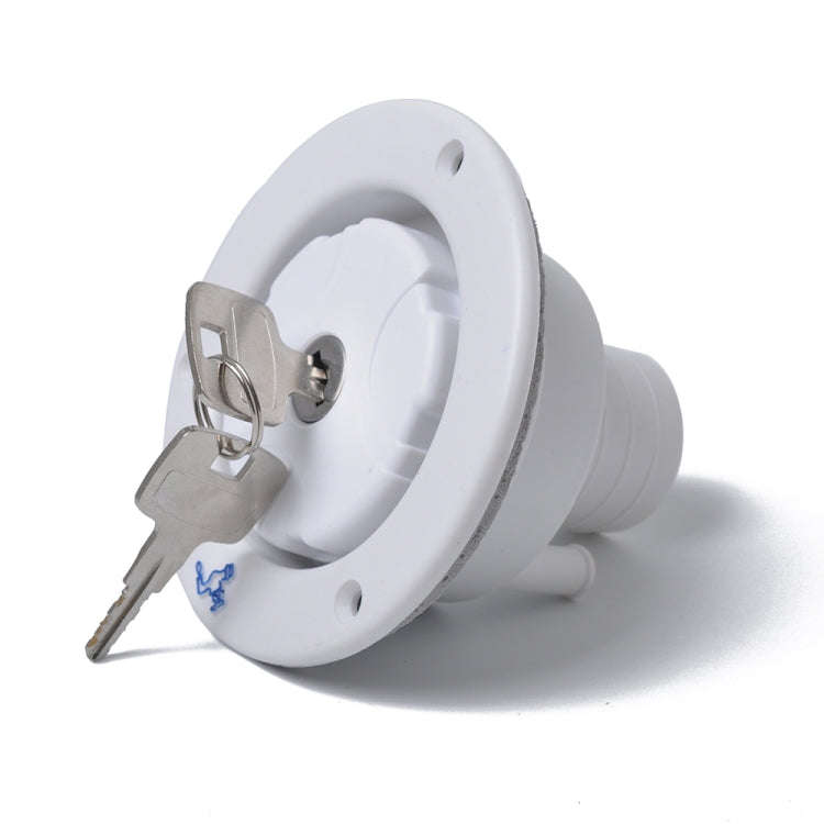 Locking Gravity Water Inlet Fill Dish Hatch Lock for RV Camper Trailer Cars(White)