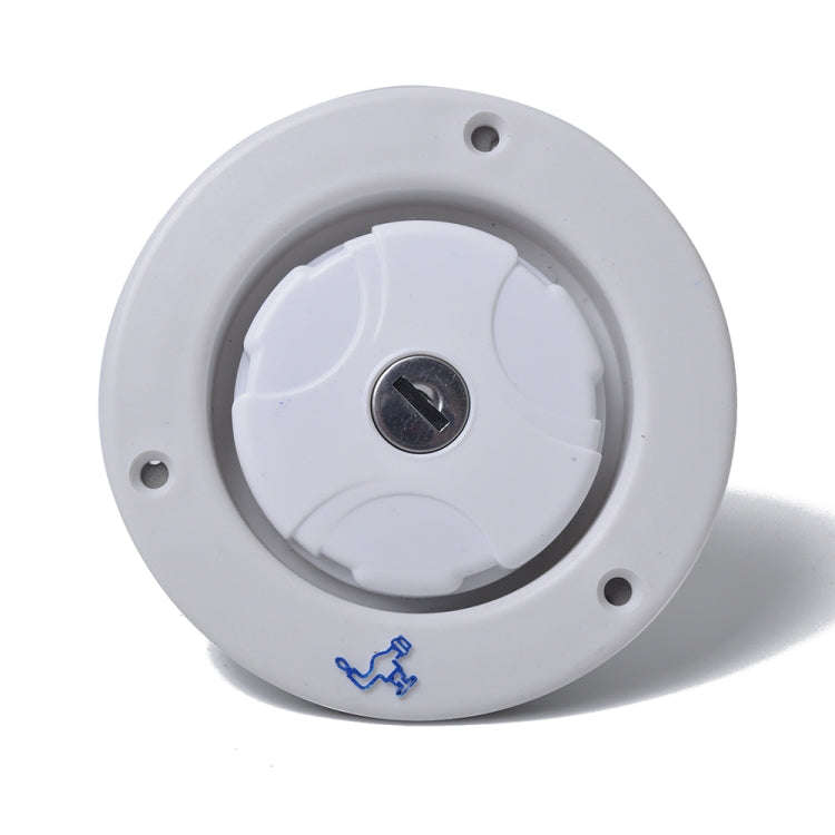 Locking Gravity Water Inlet Fill Dish Hatch Lock for RV Camper Trailer Cars(White)