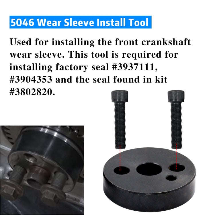 For Dodge Cummins 5046 Crankshaft Wear Sleeve + 1388 Front Cover Crankshaft Seal Installation Too...