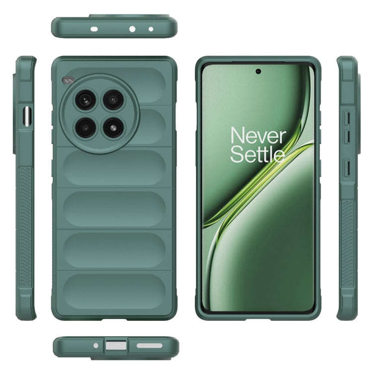 For OnePlus Ace 3 Pro 5G Magic Shield TPU + Flannel Phone Case(Dark Green)
