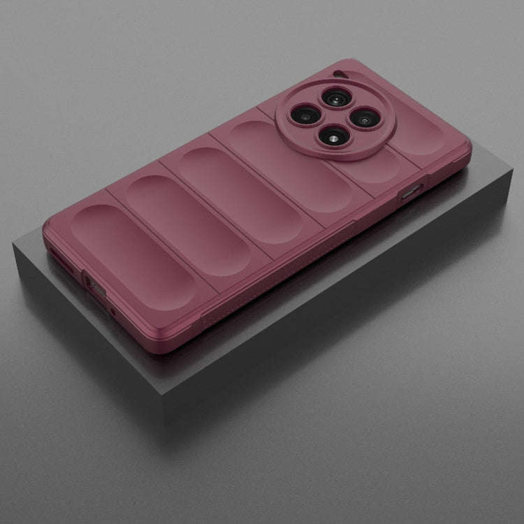 For OnePlus Ace 3 Pro 5G Magic Shield TPU + Flannel Phone Case(Wine Red)