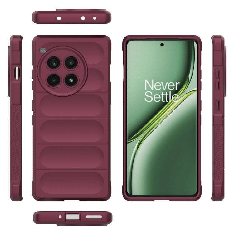 For OnePlus Ace 3 Pro 5G Magic Shield TPU + Flannel Phone Case(Wine Red)