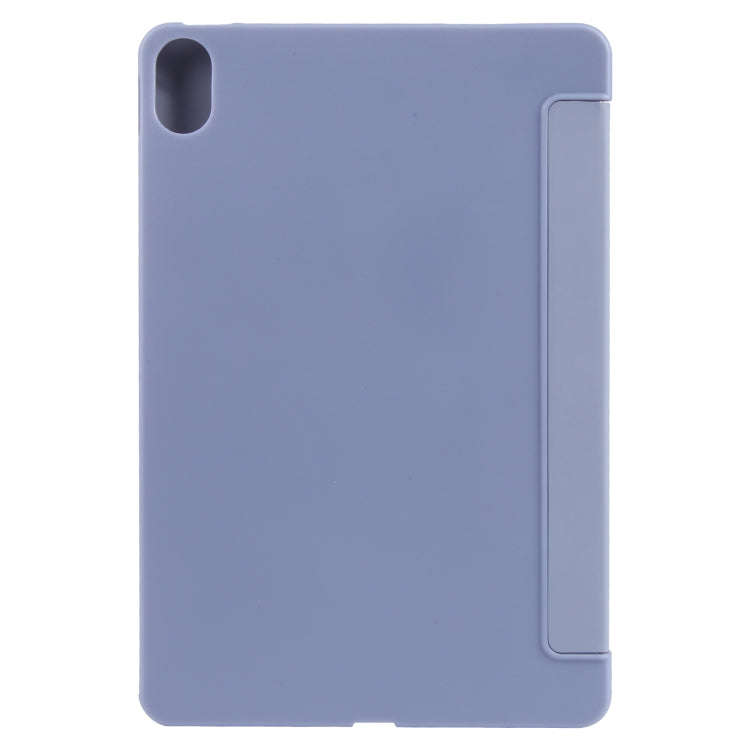 For Huawei MatePad 11 2023 GEBEI 3-folding Holder Shockproof Flip Leather Tablet Case(Light Purple)
