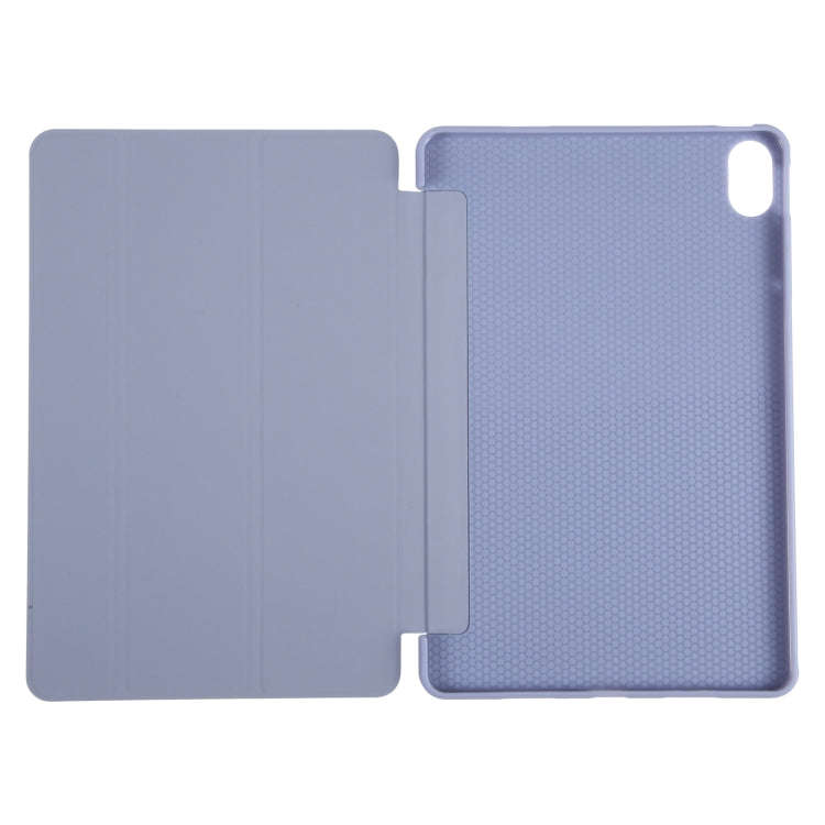 For Huawei MatePad 11 2023 GEBEI 3-folding Holder Shockproof Flip Leather Tablet Case(Light Purple)