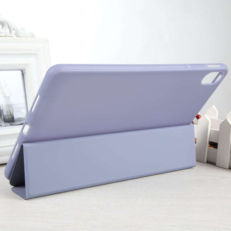 For Huawei MatePad 11 2023 GEBEI 3-folding Holder Shockproof Flip Leather Tablet Case(Light Purple)