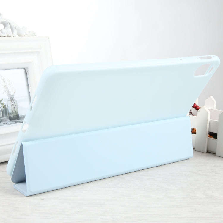 For Huawei MatePad 11 2023 GEBEI 3-folding Holder Shockproof Flip Leather Tablet Case(Sky Blue)