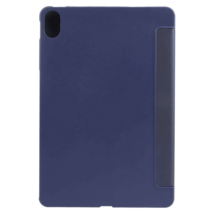 For Huawei MatePad 11 2023 GEBEI 3-folding Holder Shockproof Flip Leather Tablet Case(Dark Blue)