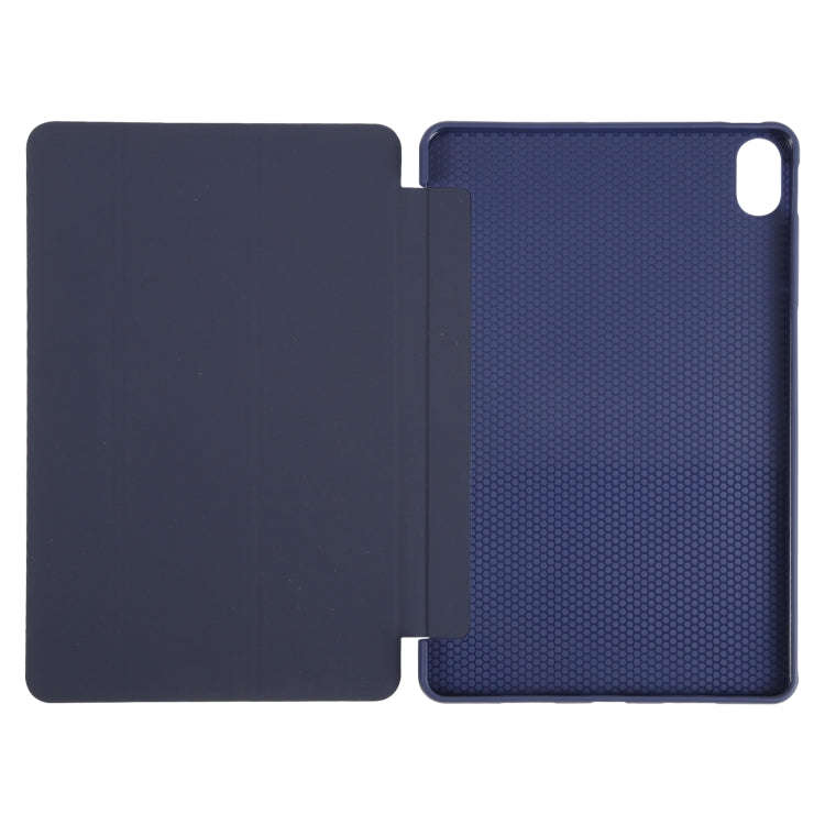 For Huawei MatePad 11 2023 GEBEI 3-folding Holder Shockproof Flip Leather Tablet Case(Dark Blue)