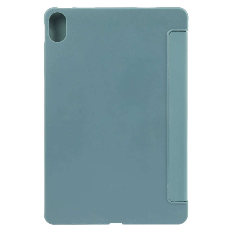 For Huawei MatePad 11 2023 GEBEI 3-folding Holder Shockproof Flip Leather Tablet Case(Dark Green)