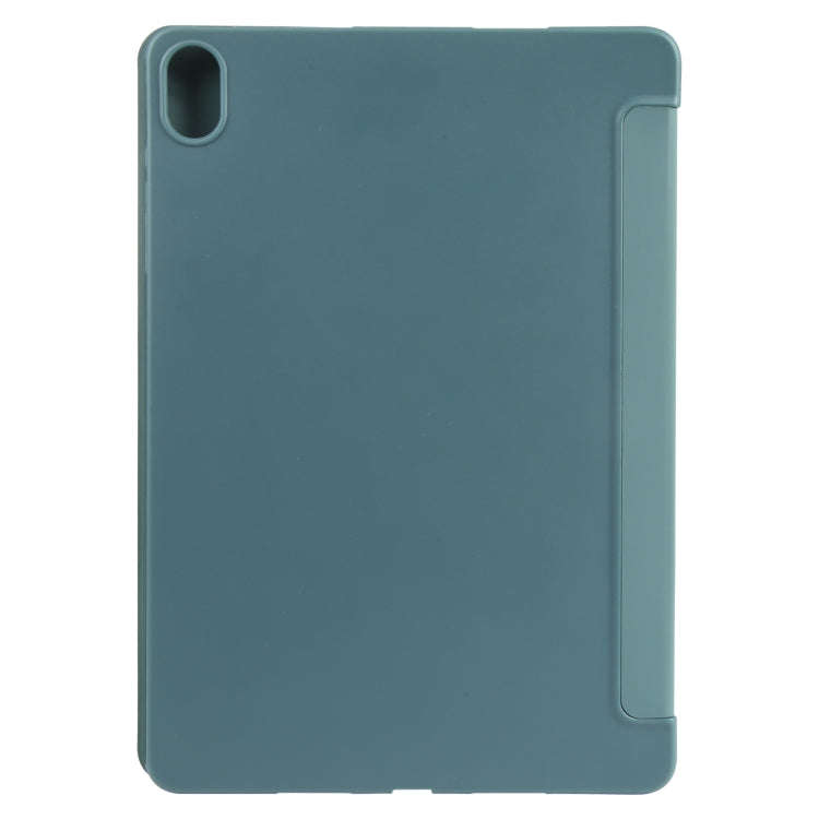 For Huawei MatePad Air 11.5 GEBEI 3-folding Holder Shockproof Flip Leather Tablet Case(Dark Green)