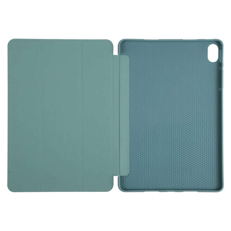 For Huawei MatePad Air 11.5 GEBEI 3-folding Holder Shockproof Flip Leather Tablet Case(Dark Green)