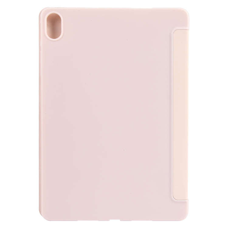 For Huawei MatePad SE 11 GEBEI 3-folding Holder Shockproof Flip Leather Tablet Case(Pink)