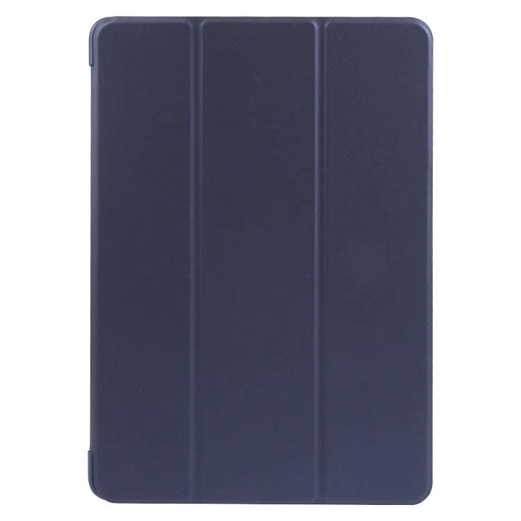 For Huawei MatePad SE 11 GEBEI 3-folding Holder Shockproof Flip Leather Tablet Case(Dark Blue)