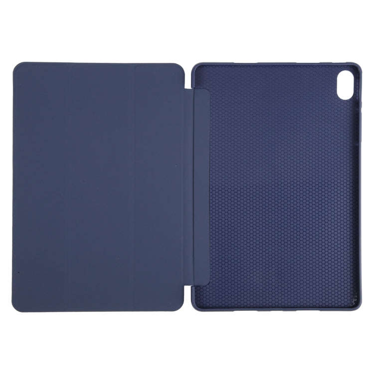 For Huawei MatePad SE 11 GEBEI 3-folding Holder Shockproof Flip Leather Tablet Case(Dark Blue)