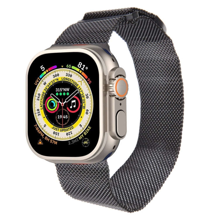 For Apple Watch SE 2023 44mm Milanese Metal Magnetic Watch Band(Black)