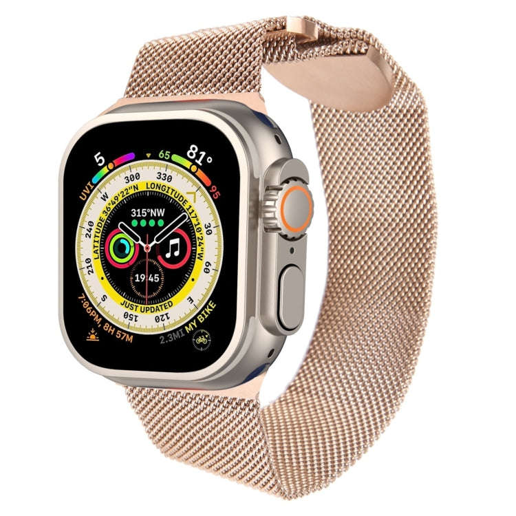 For Apple Watch SE 2023 44mm Milanese Metal Magnetic Watch Band(Rose Gold)